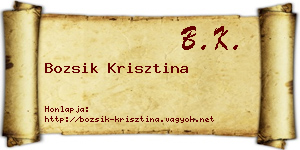 Bozsik Krisztina névjegykártya