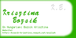 krisztina bozsik business card